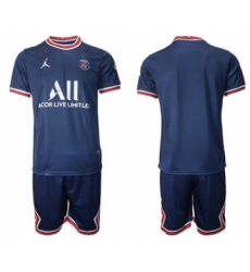 Men's Paris Saint-Germain Blank 2021-22 Blue Soccer Jersey