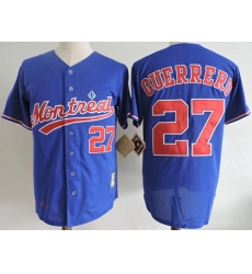 Mitchell And Ness 2004 Montreal Expos #27 Vladimir Guerrero Blue Throwback Stitched MLB Jersey