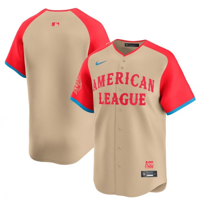 Men's American League Blank Cream 2024 All-Star Limited Stitched Baseball Jersey