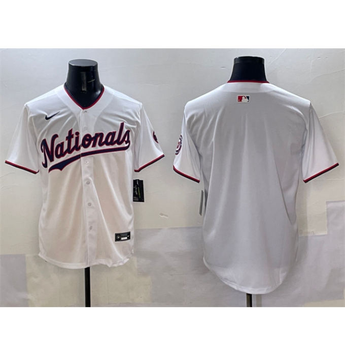 Men's Washington Nationals Blank White Limited Stitched Baseball Jersey