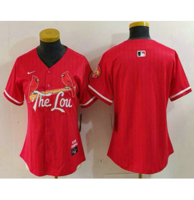 Women's St Louis Cardinals Blank Red 2024 City Connect Limited Stitched Jersey
