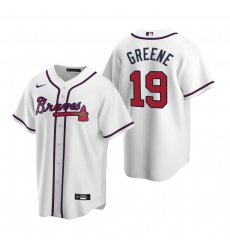 Men's Nike Atlanta Braves #19 Shane Greene White Home Stitched Baseball Jersey