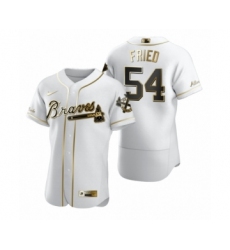 Men Atlanta Braves #54 Max Fried Nike White Authentic Golden Edition Jersey