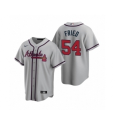 Women Atlanta Braves #54 Max Fried Nike Gray 2020 Replica Road Jersey
