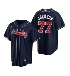 Men's Nike Atlanta Braves #77 Luke Jackson Navy Alternate Stitched Baseball Jersey