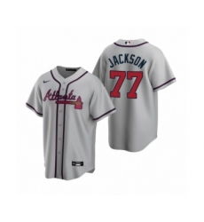 Women Atlanta Braves #77 Luke Jackson Nike Gray 2020 Replica Road Jersey