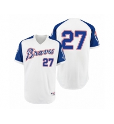 Women Braves #27 Fred McGriff White 1974 Turn Back the Clock Authentic Jersey