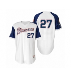 Youth Fred McGriff #27 Braves White 1974 Turn Back the Clock Authentic Jersey