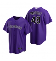 Men's Nike Colorado Rockies #48 German Marquez Purple Alternate Stitched Baseball Jersey