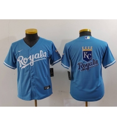 Youth Kansas City Royals Blank Light Blue Cool Base Stitched Jerseys