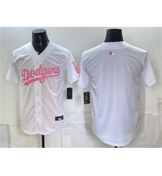 Men's Los Angeles Dodgers Blank White Pink Vapor Limited Stitched Baseball Jersey