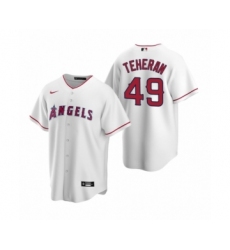 Men's Julio Teheran #49 Los Angeles Angels White Replica Home Jersey