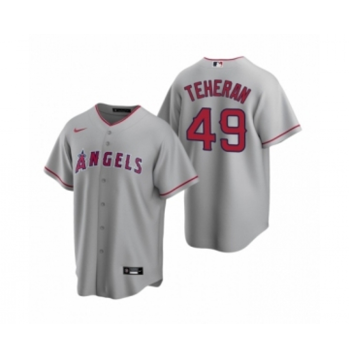 Men's Los Angeles Angels #49 Julio Teheran Gray Replica Road Jersey