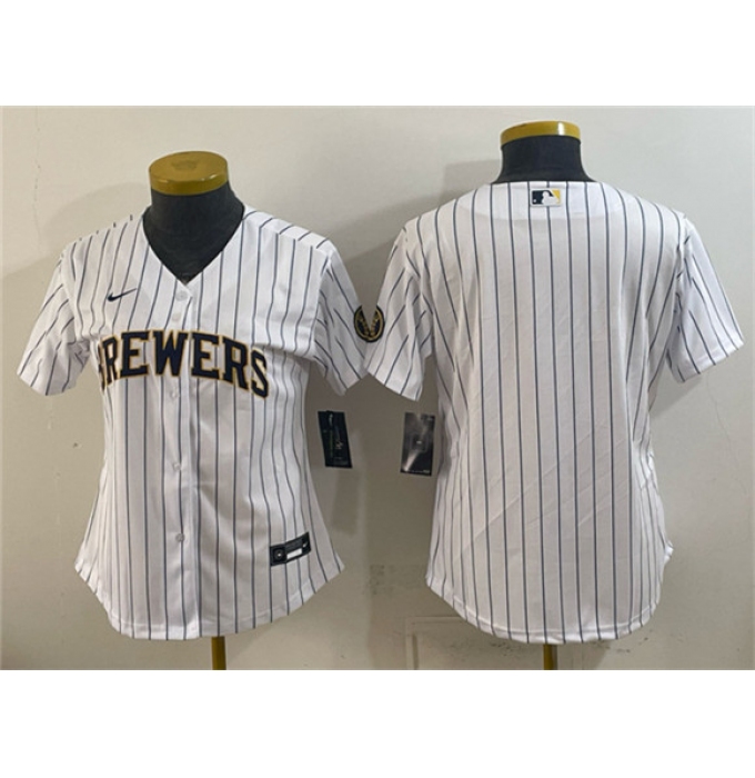 Youth Milwaukee Brewers Blank White Cool Base Stitched Jersey