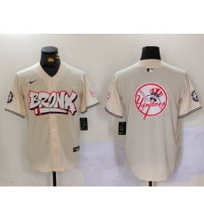 Men's New York Yankees Blank Cream Vapor Limited Stitched Baseball Jerseys