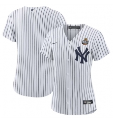 Women's New York Yankees Blank White 2024 World Series Cool Base Stitched Baseball Jersey(Run Small)