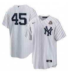 Men's New York Yankees #45 Gerrit Cole White 2024 World Series Cool Base Stitched Baseball Jersey