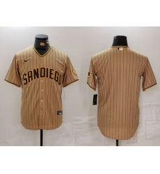 Men's San Diego Padres Blank Tan Cool Base Stitched Jersey