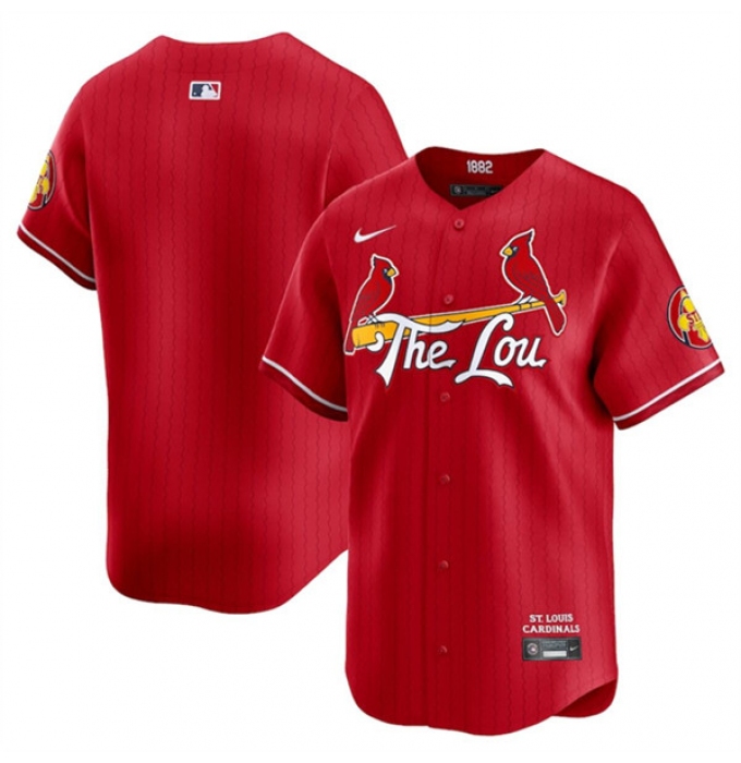 Men's St. Louis Cardinals Blank Red 2024 City Connect Limited Stitched Baseball Jersey