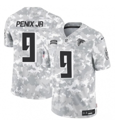 Men's Atlanta Falcons #9 Michael Penix Jr. 2024 F.U.S.E. Arctic Camo Salute to Service Limited Football Stitched Jersey