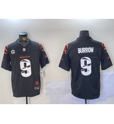 Men's Cincinnati Bengals #9 Joe Burrow Limited Black Fashion FUSE Jersey