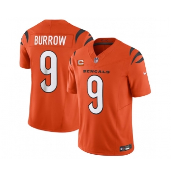 Men's Nike Cincinnati Bengals #9 Joe Burrow Orange 2023 F.U.S.E. 4-Star C Vapor Untouchable Limited Football Stitched Jersey
