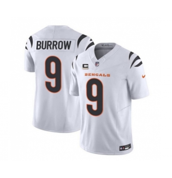 Men's Nike Cincinnati Bengals #9 Joe Burrow White 2023 F.U.S.E. 4-Star C Vapor Untouchable Limited Football Stitched Jersey