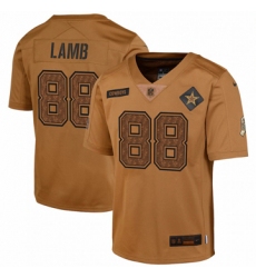 Youth Dallas Cowboys #88 CeeDee Lamb Nike Brown 2023 Salute To Service Limited Jersey