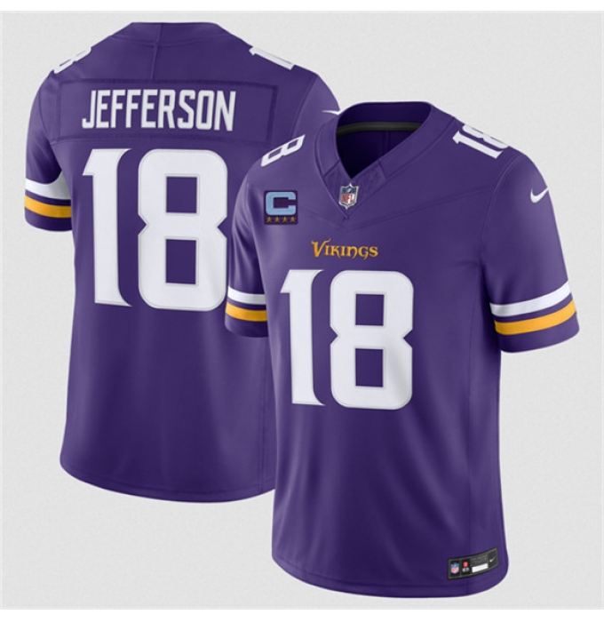 Men's Minnesota Vikings #18 Justin Jefferson Purple 2026 F.U.S.E. With 4-star C Vapor Untouchable Limited Football Stitched Jersey