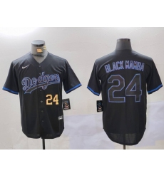 Men's Los Angeles Dodgers #24 Kobe Bryant Black Mamba Lights Out Black Fashion Stitched Cool Base Jersey