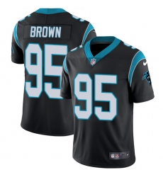 Youth Carolina Panthers #95 Derrick Brown Black Team Color Stitched NFL Vapor Untouchable Limited Jersey
