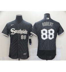 Men's Chicago White Sox #88 Luis Robert Authentic Black Fashion Baseball Jersey