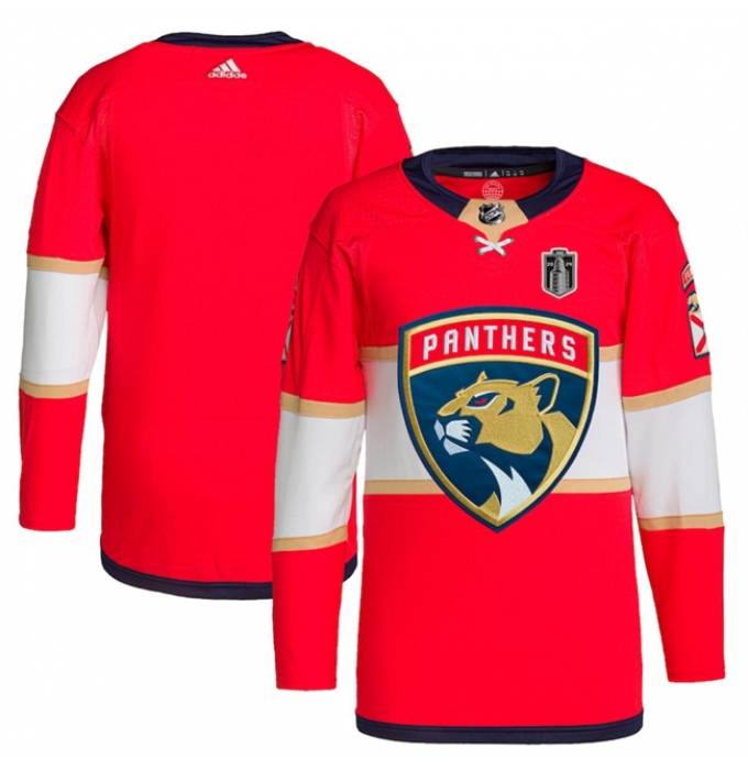 Men's Florida Panthers Blank Red 2024 Stanley Cup Final Stitched Jersey