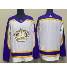 Men's Los Angeles Kings Blank White 2022 Reverse Retro Stitched Jersey