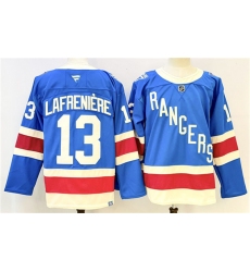 Men's New York Rangers #13 Alexis Lafreniere Blue 2025 Stitched Hockey Jersey