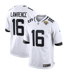 Men's Jacksonville Jaguars #16 Trevor Lawrence White Nike Teal 2021 NFL Draft First Round Pick Game Jersey