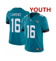 Youth Jacksonville Jaguars #16 Trevor Lawrence 2021 Teal Vapor Untouchable Limited Stitched Jersey