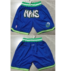 Mens Dallas Mavericks Blue Shorts (Run Small)