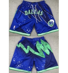 Men's Dallas Mavericks Royal Green Shorts (Run Small)