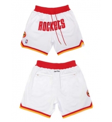 Men's Houston Rockets White Shorts (Run Small)