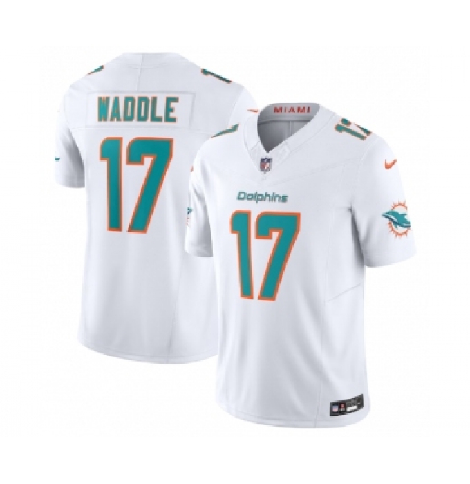Men's Nike Miami Dolphins #17 Jaylen Waddle White 2023 F.U.S.E Vapor Limited Football Stitched Jersey