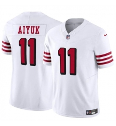 Men's San Francisco 49ers #11 Brandon Aiyuk White 2021 F.U.S.E. Vapor Limited Throwback Stitched Football Jersey