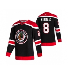 Men's Chicago Blackhawks #8 Dominik Kubalik Black 2020-21 Reverse Retro Alternate Hockey Jersey