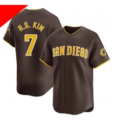 Men's San Diego Padres #7 Ha-Seong Kim Brown Cool Base Stitched Jersey