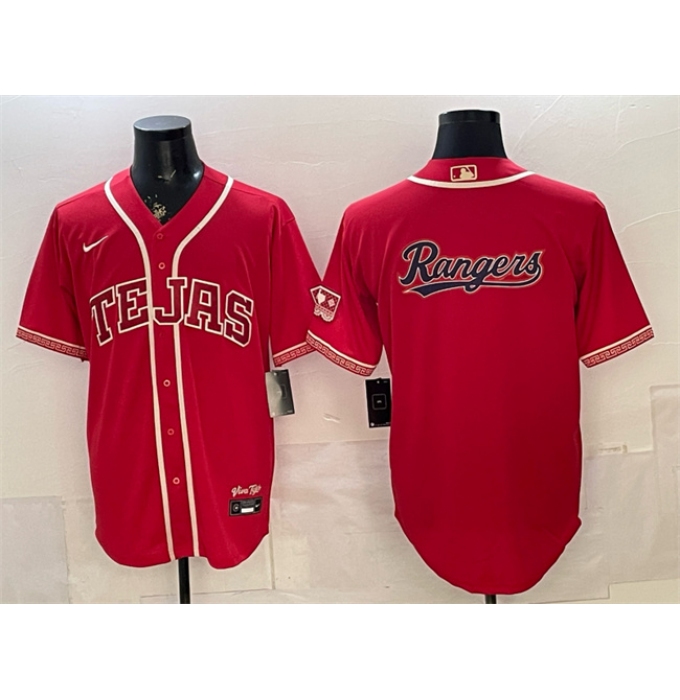 Men's Texas Rangers Team Big Logo Red 2026 City Connect Stadium Stitched Baseball Jersey