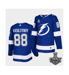 Men's Adidas Lightning #88 Andrei Vasilevskiy Blue Home Authentic 2021 Stanley Cup Jersey