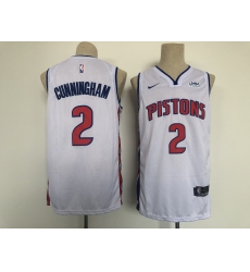Men's Detroit Pistons #2 Cade Cunningham Fanatics Branded White 2021 Draft First Round Jersey