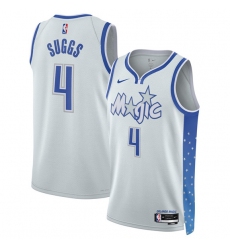 Men's Orlando Magic #4 Jalen Suggs Silver 2025-26 City Edition Stitched Basketball Jersey
