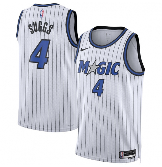 Men's Orlando Magic #4 Jalen Suggs White 2025 Association Edition Stitched Basketball Jersey