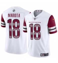 Men's Washington Commanders #18 Marcus Mariota White 2024 Vapor Limited Stitched Football Jersey